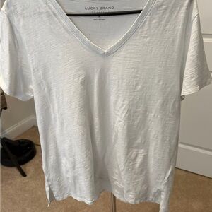 Lucky Brand Cream V-Neck Tee